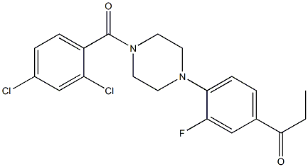 1-{4-[4-(2,4-dichlorobenzoyl)-1-piperazinyl]-3-fluorophenyl}-1-propanone Structure