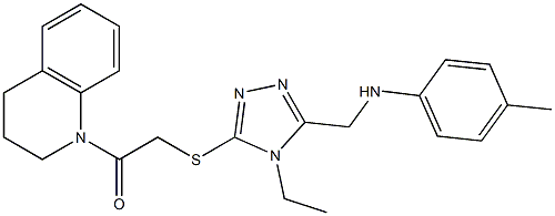 N-[(5-{[2-(3,4-dihydroquinolin-1(2H)-yl)-2-oxoethyl]sulfanyl}-4-ethyl-4H-1,2,4-triazol-3-yl)methyl]-4-methylaniline 구조식 이미지