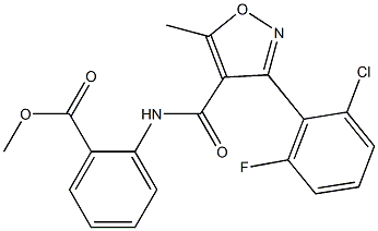 methyl 2-({[3-(2-chloro-6-fluorophenyl)-5-methyl-4-isoxazolyl]carbonyl}amino)benzoate Structure