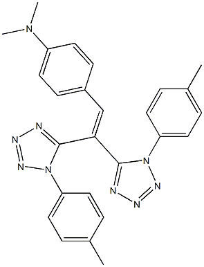 4-{2,2-bis[1-(4-methylphenyl)-1H-tetraazol-5-yl]vinyl}-N,N-dimethylaniline Structure