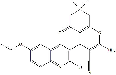 2-amino-4-[2-chloro-6-(ethyloxy)quinolin-3-yl]-7,7-dimethyl-5-oxo-5,6,7,8-tetrahydro-4H-chromene-3-carbonitrile 구조식 이미지