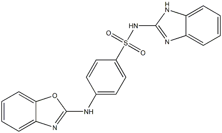 N-(1H-benzimidazol-2-yl)-4-(1,3-benzoxazol-2-ylamino)benzenesulfonamide 구조식 이미지