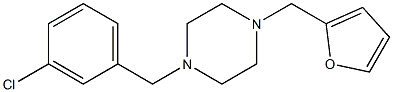 1-(3-chlorobenzyl)-4-(2-furylmethyl)piperazine Structure