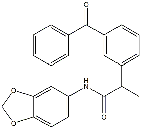 N-(1,3-benzodioxol-5-yl)-2-(3-benzoylphenyl)propanamide 구조식 이미지