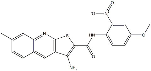 3-amino-N-[2-nitro-4-(methyloxy)phenyl]-7-methylthieno[2,3-b]quinoline-2-carboxamide 구조식 이미지