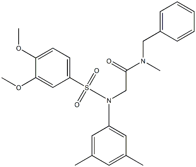 N-benzyl-2-{[(3,4-dimethoxyphenyl)sulfonyl]-3,5-dimethylanilino}-N-methylacetamide Structure