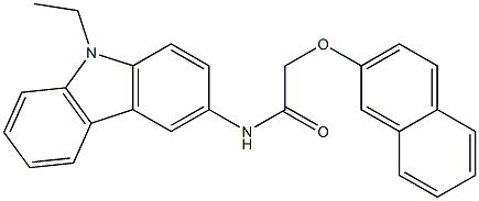 N-(9-ethyl-9H-carbazol-3-yl)-2-(2-naphthyloxy)acetamide 구조식 이미지