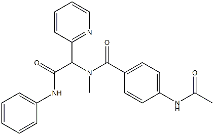 4-(acetylamino)-N-[2-anilino-2-oxo-1-(2-pyridinyl)ethyl]-N-methylbenzamide Structure