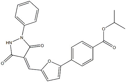 isopropyl 4-{5-[(3,5-dioxo-1-phenyl-4-pyrazolidinylidene)methyl]-2-furyl}benzoate Structure