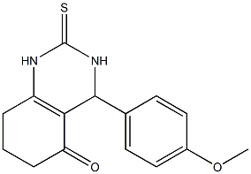 4-(4-methoxyphenyl)-2-thioxo-2,3,4,6,7,8-hexahydro-5(1H)-quinazolinone 구조식 이미지