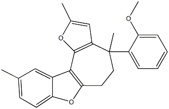 4-(2-methoxyphenyl)-2,4,10-trimethyl-5,6-dihydro-4H-furo[2',3':3,4]cyclohepta[1,2-b][1]benzofuran Structure