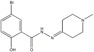 5-bromo-2-hydroxy-N'-(1-methyl-4-piperidinylidene)benzohydrazide Structure