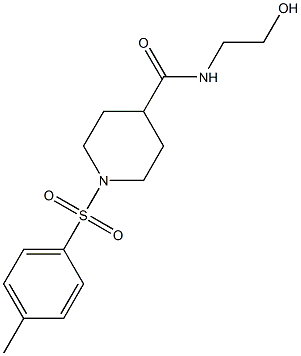 N-(2-hydroxyethyl)-1-[(4-methylphenyl)sulfonyl]-4-piperidinecarboxamide 구조식 이미지