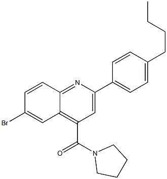 6-bromo-2-(4-butylphenyl)-4-(1-pyrrolidinylcarbonyl)quinoline 구조식 이미지