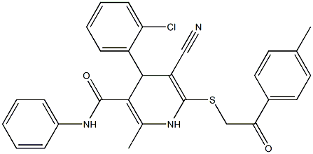 4-(2-chlorophenyl)-5-cyano-2-methyl-6-{[2-(4-methylphenyl)-2-oxoethyl]sulfanyl}-N-phenyl-1,4-dihydro-3-pyridinecarboxamide Structure
