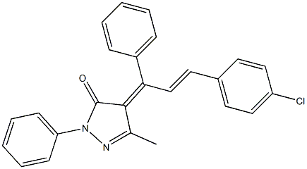 4-[3-(4-chlorophenyl)-1-phenyl-2-propenylidene]-5-methyl-2-phenyl-2,4-dihydro-3H-pyrazol-3-one Structure