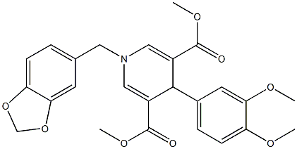dimethyl 1-(1,3-benzodioxol-5-ylmethyl)-4-(3,4-dimethoxyphenyl)-1,4-dihydro-3,5-pyridinedicarboxylate 구조식 이미지