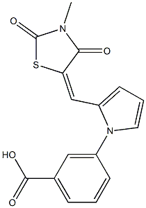 3-{2-[(3-methyl-2,4-dioxo-1,3-thiazolidin-5-ylidene)methyl]-1H-pyrrol-1-yl}benzoic acid Structure
