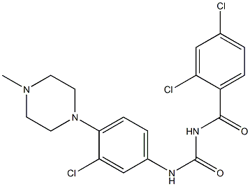 N-[3-chloro-4-(4-methyl-1-piperazinyl)phenyl]-N'-(2,4-dichlorobenzoyl)urea 구조식 이미지
