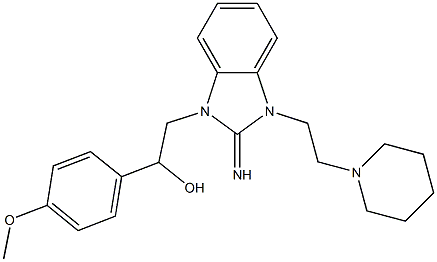 2-{2-imino-3-[2-(1-piperidinyl)ethyl]-2,3-dihydro-1H-benzimidazol-1-yl}-1-(4-methoxyphenyl)ethanol Structure