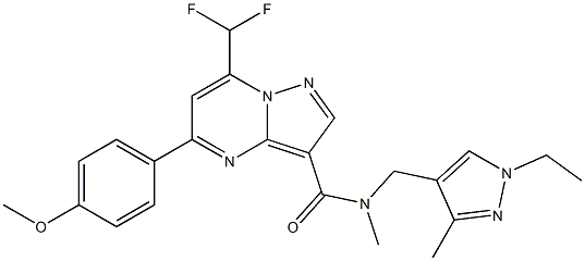 7-(difluoromethyl)-N-[(1-ethyl-3-methyl-1H-pyrazol-4-yl)methyl]-5-(4-methoxyphenyl)-N-methylpyrazolo[1,5-a]pyrimidine-3-carboxamide Structure
