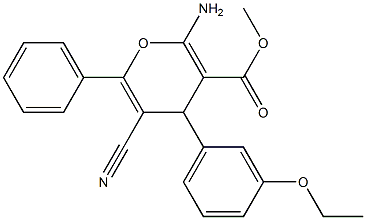 methyl 2-amino-5-cyano-4-(3-ethoxyphenyl)-6-phenyl-4H-pyran-3-carboxylate 구조식 이미지