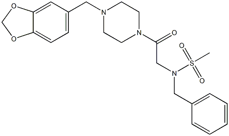 N-{2-[4-(1,3-benzodioxol-5-ylmethyl)-1-piperazinyl]-2-oxoethyl}-N-benzylmethanesulfonamide 구조식 이미지