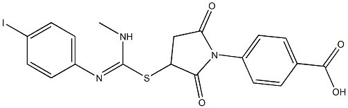 4-(3-{[[(4-iodophenyl)imino](methylamino)methyl]sulfanyl}-2,5-dioxo-1-pyrrolidinyl)benzoic acid Structure