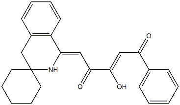 5-(3,4-dihydrospiro[isoquinoline-3,1'-cyclohexane]-1(2H)-ylidene)-3-hydroxy-1-phenylpent-2-ene-1,4-dione Structure