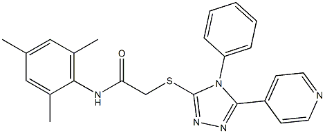 2-[(4-phenyl-5-pyridin-4-yl-4H-1,2,4-triazol-3-yl)sulfanyl]-N-(2,4,6-trimethylphenyl)acetamide 구조식 이미지