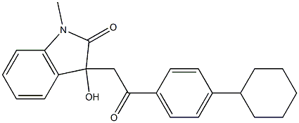 3-[2-(4-cyclohexylphenyl)-2-oxoethyl]-3-hydroxy-1-methyl-1,3-dihydro-2H-indol-2-one 구조식 이미지