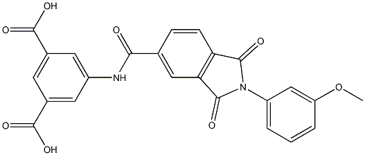 5-({[2-(3-methoxyphenyl)-1,3-dioxo-2,3-dihydro-1H-isoindol-5-yl]carbonyl}amino)isophthalic acid 구조식 이미지