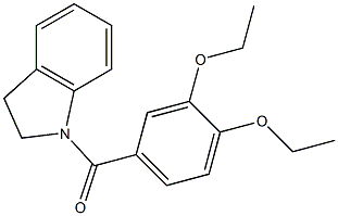 1-{[3,4-bis(ethyloxy)phenyl]carbonyl}-2,3-dihydro-1H-indole 구조식 이미지