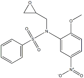 N-{5-nitro-2-methoxyphenyl}-N-(2-oxiranylmethyl)benzenesulfonamide 구조식 이미지