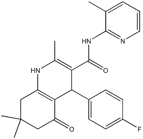 4-(4-fluorophenyl)-2,7,7-trimethyl-N-(3-methylpyridin-2-yl)-5-oxo-1,4,5,6,7,8-hexahydroquinoline-3-carboxamide 구조식 이미지