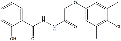 N'-[(4-chloro-3,5-dimethylphenoxy)acetyl]-2-hydroxybenzohydrazide Structure