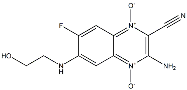 3-amino-7-fluoro-6-[(2-hydroxyethyl)amino]-2-quinoxalinecarbonitrile 1,4-dioxide 구조식 이미지