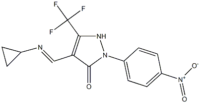 4-[(cyclopropylimino)methyl]-2-{4-nitrophenyl}-5-(trifluoromethyl)-1,2-dihydro-3H-pyrazol-3-one Structure