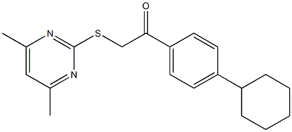 1-(4-cyclohexylphenyl)-2-[(4,6-dimethyl-2-pyrimidinyl)sulfanyl]ethanone 구조식 이미지