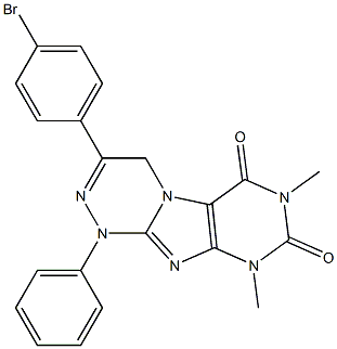 3-(4-bromophenyl)-7,9-dimethyl-1-phenyl-1,4-dihydro[1,2,4]triazino[3,4-f]purine-6,8(7H,9H)-dione 구조식 이미지