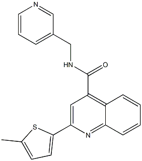 2-(5-methyl-2-thienyl)-N-(3-pyridinylmethyl)-4-quinolinecarboxamide 구조식 이미지