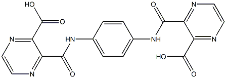 3-[(4-{[(3-carboxy-2-pyrazinyl)carbonyl]amino}anilino)carbonyl]-2-pyrazinecarboxylic acid Structure