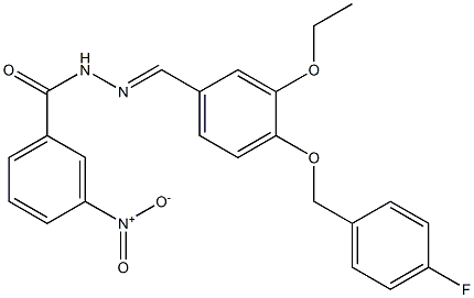 N'-{3-ethoxy-4-[(4-fluorobenzyl)oxy]benzylidene}-3-nitrobenzohydrazide 구조식 이미지