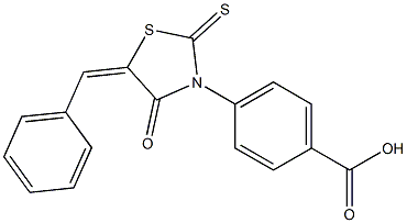 4-(5-benzylidene-4-oxo-2-thioxo-1,3-thiazolidin-3-yl)benzoic acid Structure