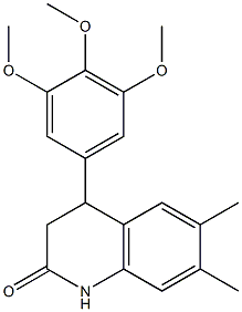 6,7-dimethyl-4-(3,4,5-trimethoxyphenyl)-3,4-dihydro-2(1H)-quinolinone Structure