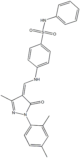 4-({[1-(2,4-dimethylphenyl)-3-methyl-5-oxo-1,5-dihydro-4H-pyrazol-4-ylidene]methyl}amino)-N-phenylbenzenesulfonamide Structure