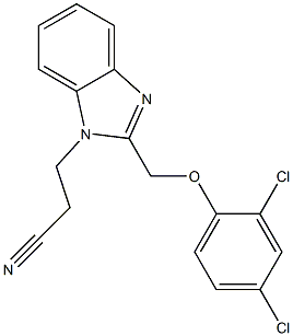 3-{2-[(2,4-dichlorophenoxy)methyl]-1H-benzimidazol-1-yl}propanenitrile Structure
