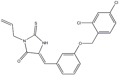 3-allyl-5-{3-[(2,4-dichlorobenzyl)oxy]benzylidene}-2-thioxo-4-imidazolidinone Structure