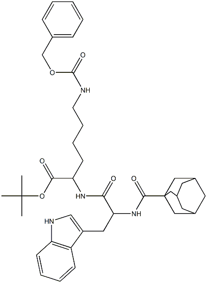 tert-butyl 2-{[2-[(1-adamantylcarbonyl)amino]-3-(1H-indol-3-yl)propanoyl]amino}-6-{[(benzyloxy)carbonyl]amino}hexanoate 구조식 이미지