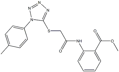 methyl 2-[({[1-(4-methylphenyl)-1H-tetraazol-5-yl]sulfanyl}acetyl)amino]benzoate Structure